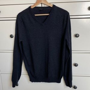 J Crew slim charcoal v neck merino sweater